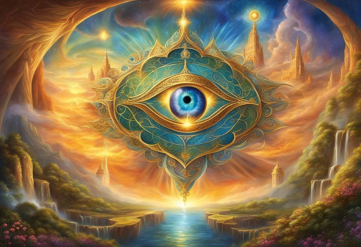 The 22 Divine illuminations and the spiritual path (book The Secret Power of Self; chapter 12) depict the eye through which you see (God), it is the same eye with