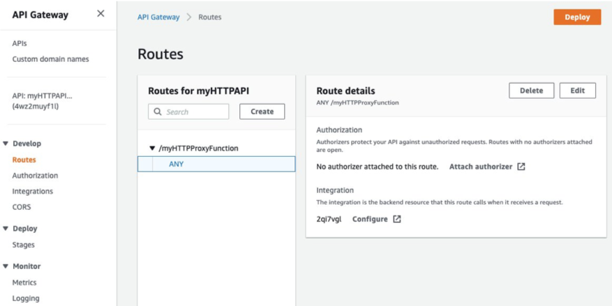 amazon api gateway screenshot