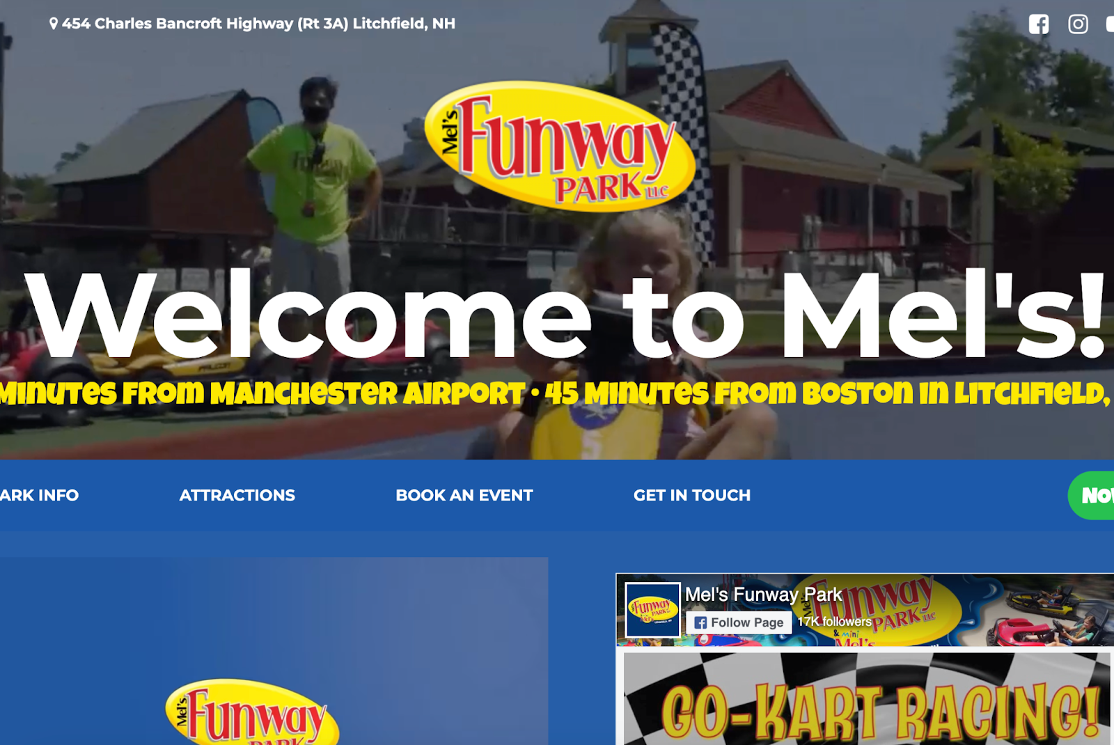 example of funway park website