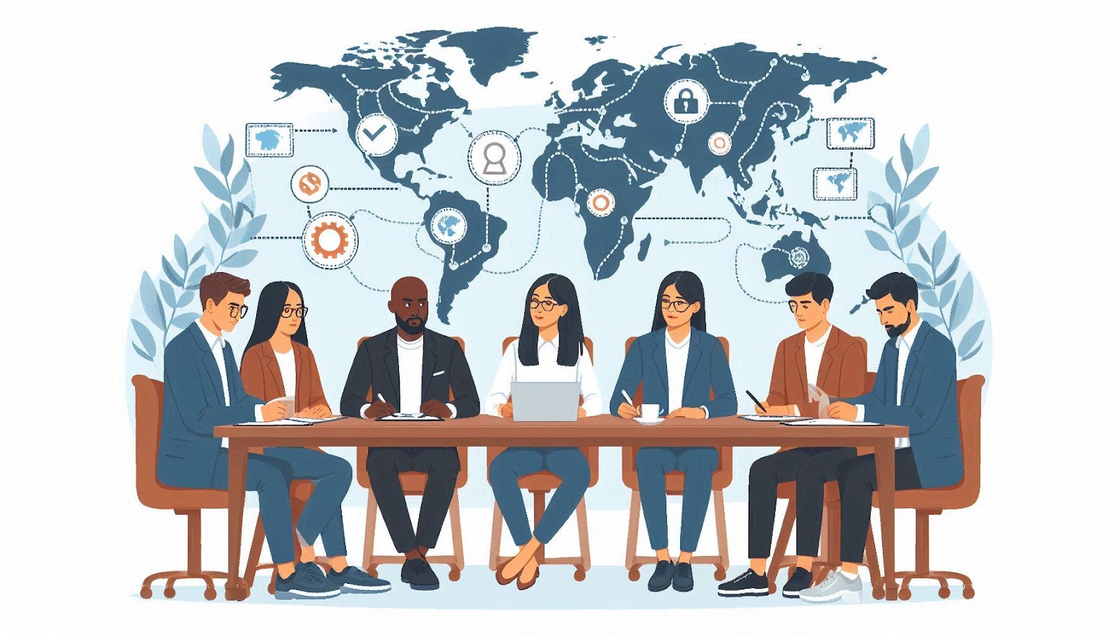  A group of people meeting.