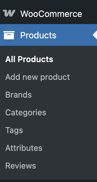 Rental Products: Click the products menu item to access a list of all existing products, or add a new product