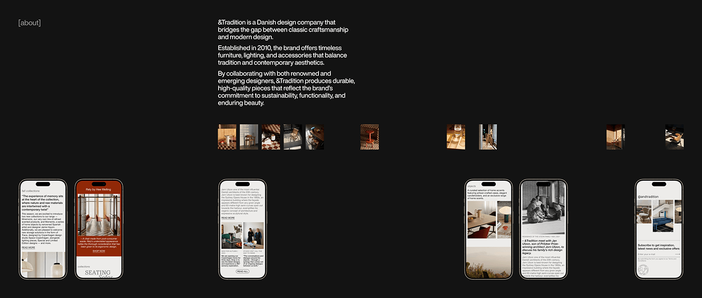 Image from the &Tradition's Branding and UI UX: Where Heritage Meets Modernity article on Abduzeedo