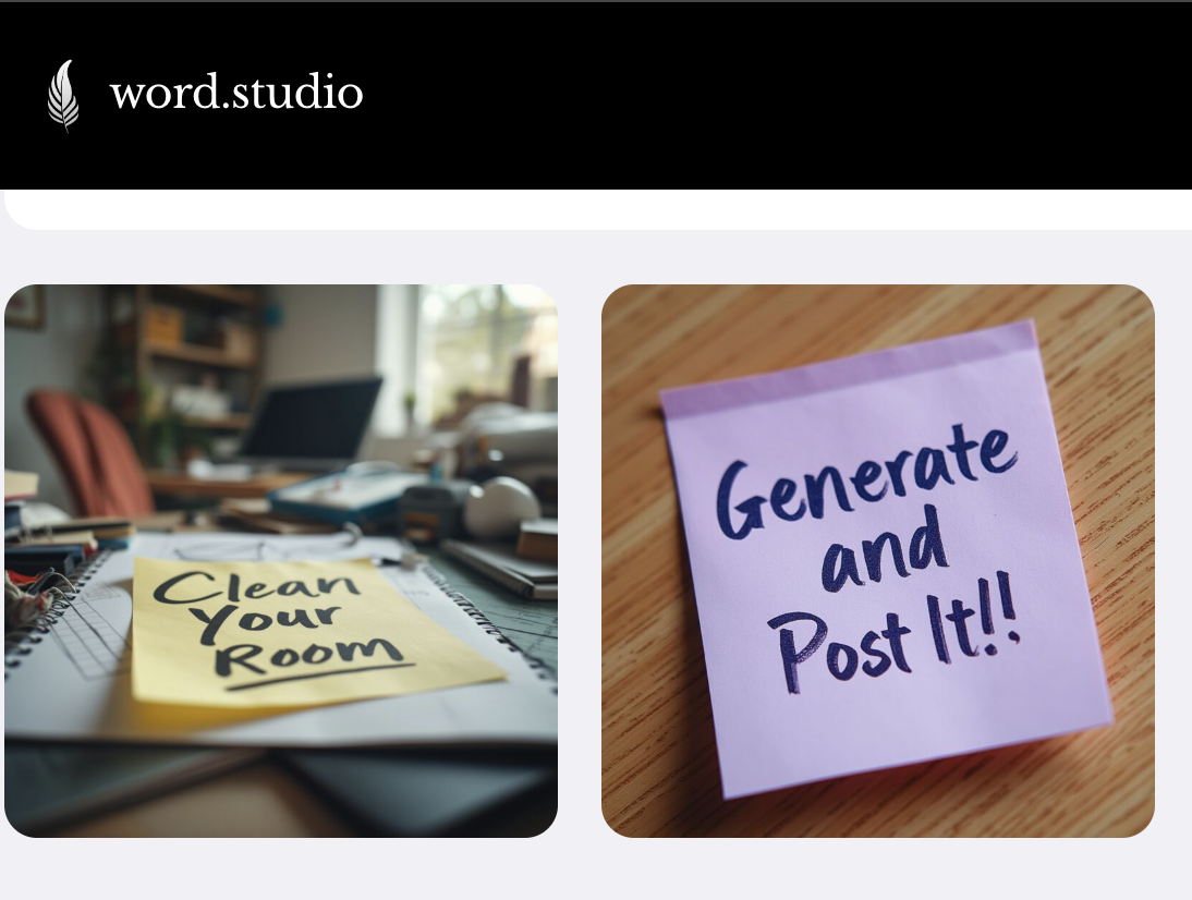 Word, studio sticky, not generator