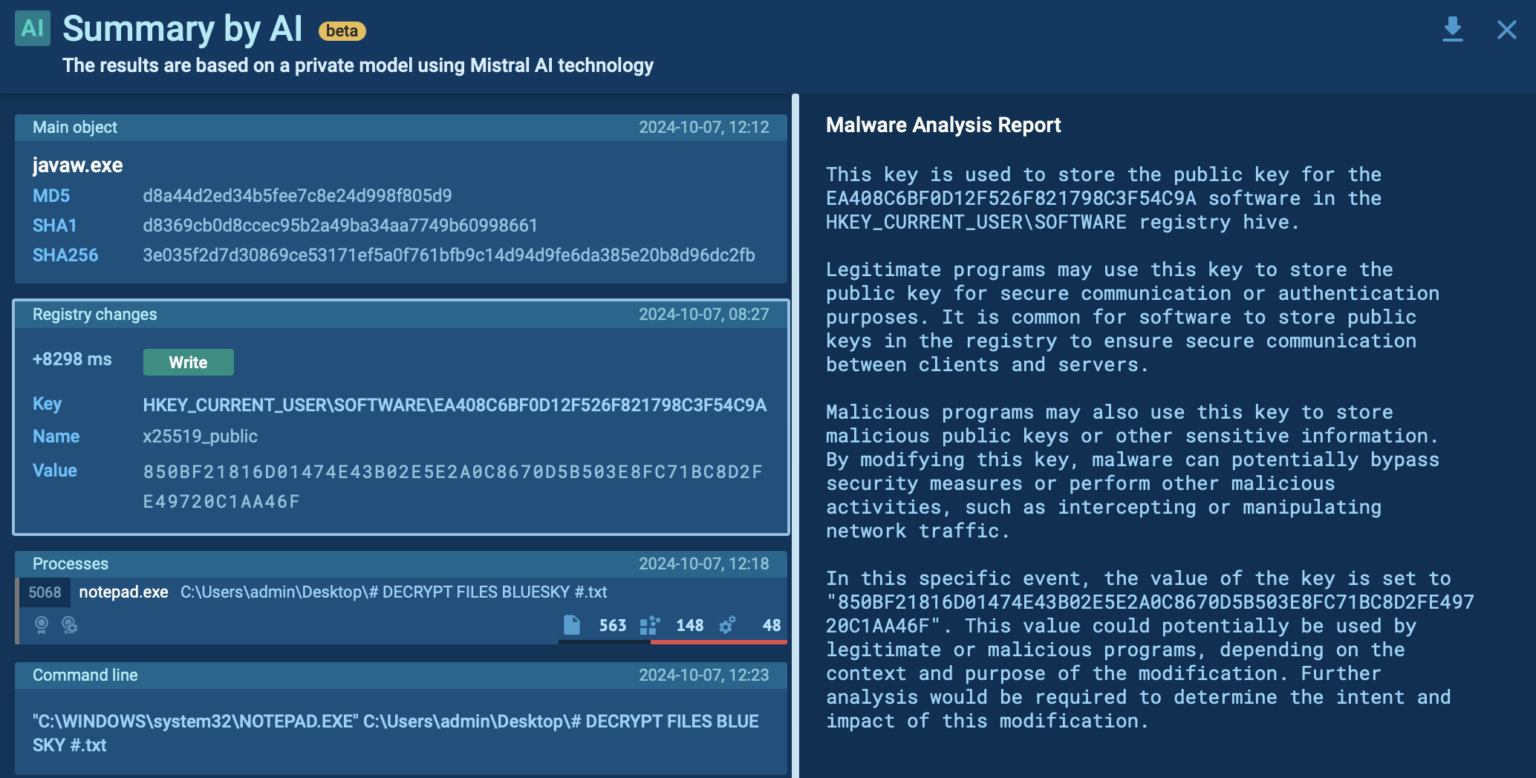 Registry changes analyzed by AI