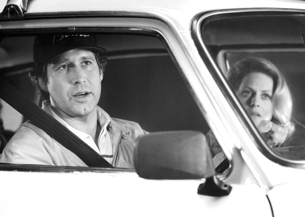 Chevy Chase and actress Beverly D'Angelo in National Lampoon's "European Vacation”.