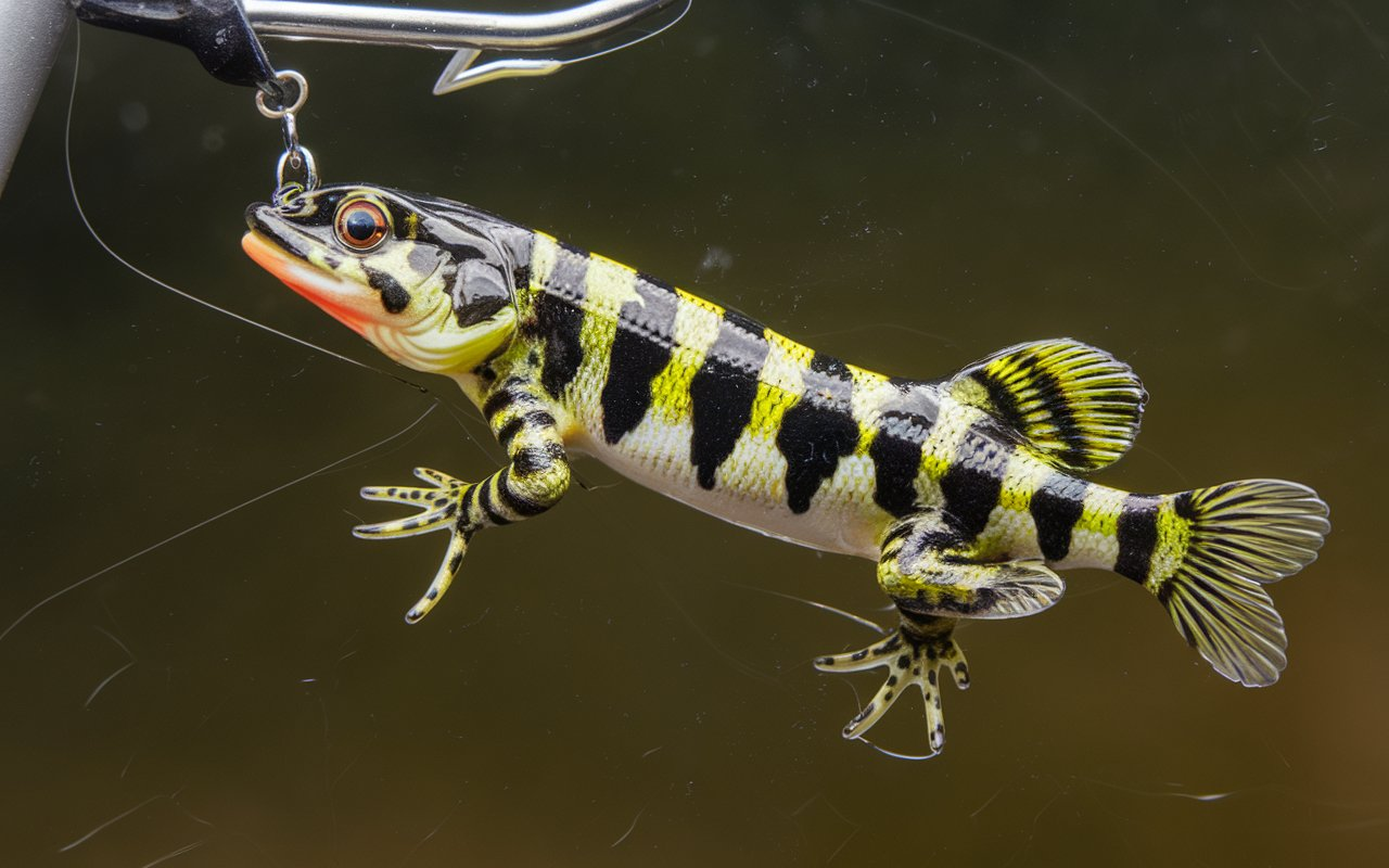 Cabelas black yellow lizard soft bait