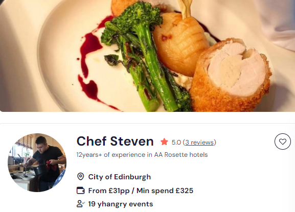 Chef Steven's meal prep glasgow