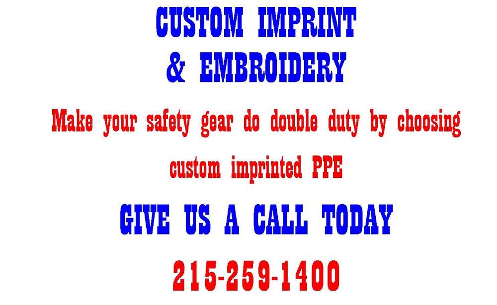 Supreme Safety Inc offers custom imprinting and embroidery services. Please contact us for more information.