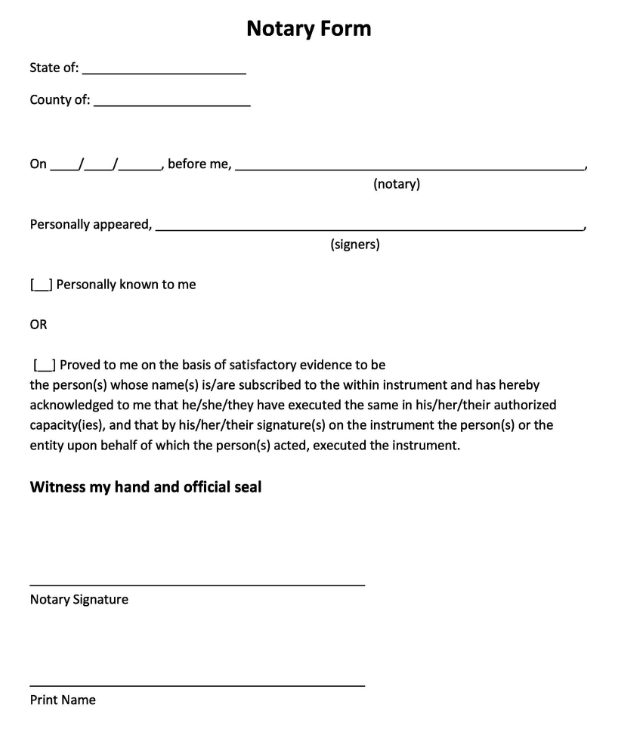 Example of a Notarized Letter
