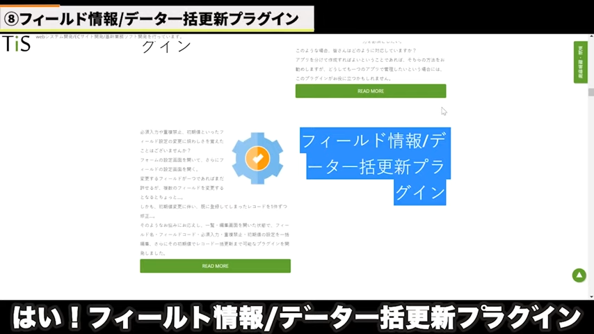 フィールド情報/データ一括更新プラグイン