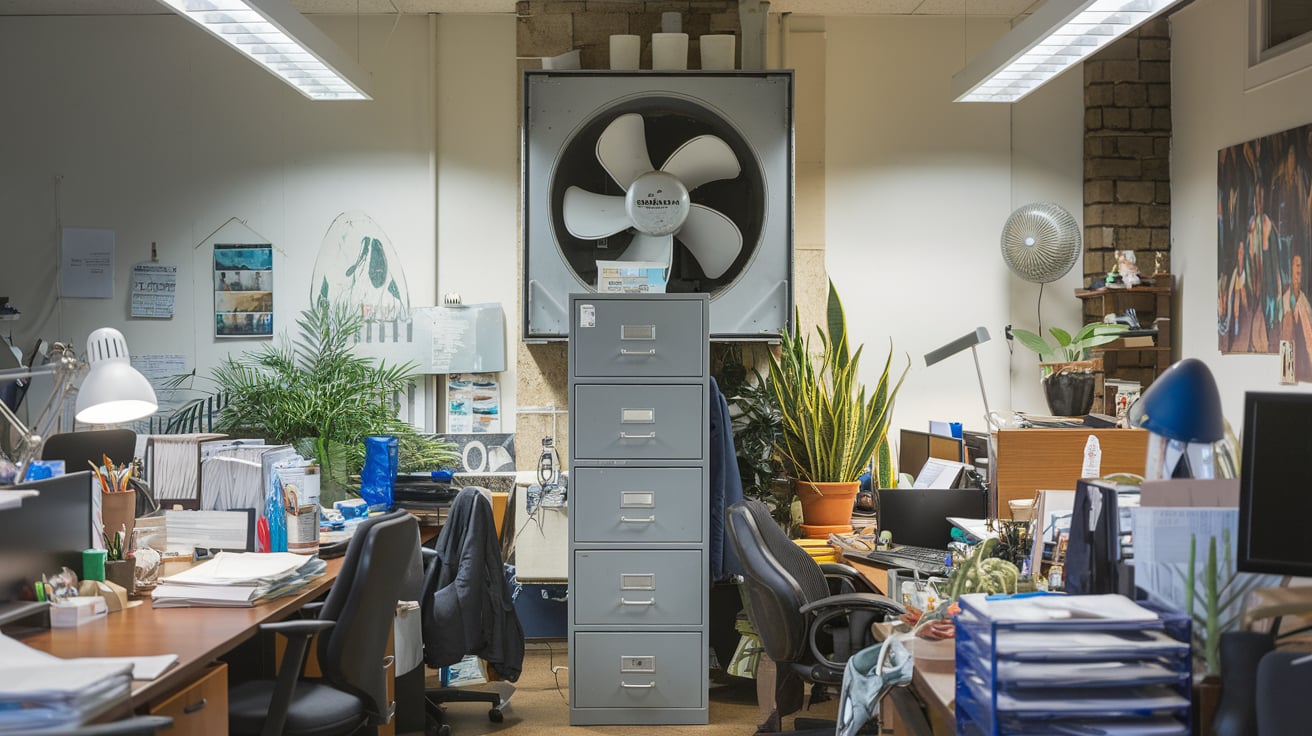 Abiotic Factor Stuck in Office Blocked by Filing Cabinet