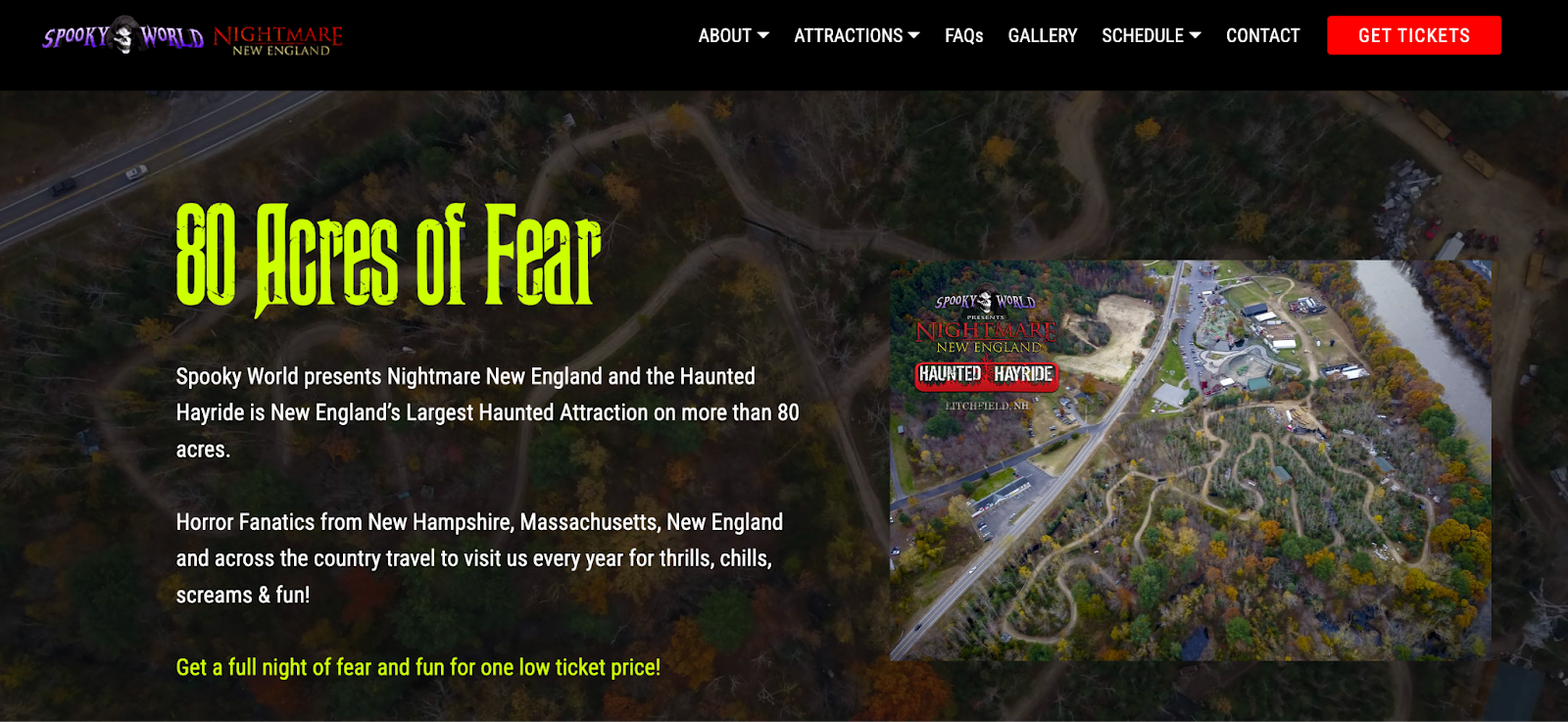 example of funway park halloween website