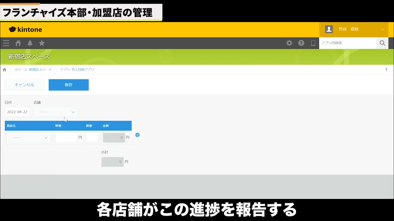 店舗ごとのデータ確認