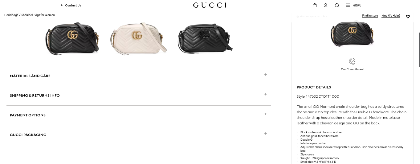 Gucci using keywords 