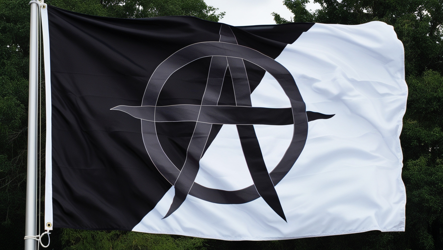 Anarchy Flag Black White Paci