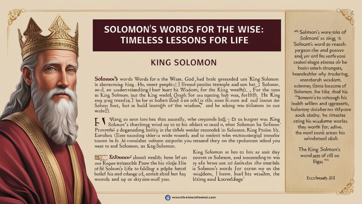 Solomon's Words for the Wise