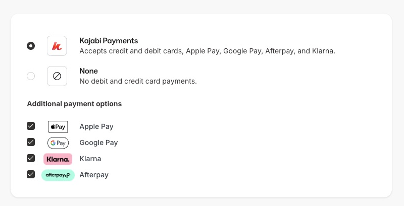 Kajabi Payments features