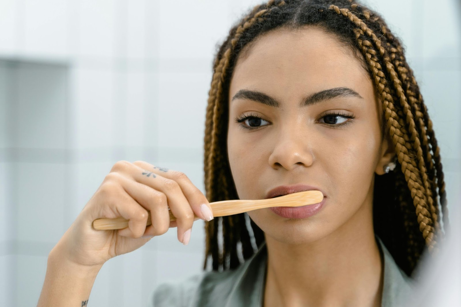 Person brushing their teeth