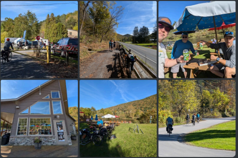 friends finishing up a cycle tour