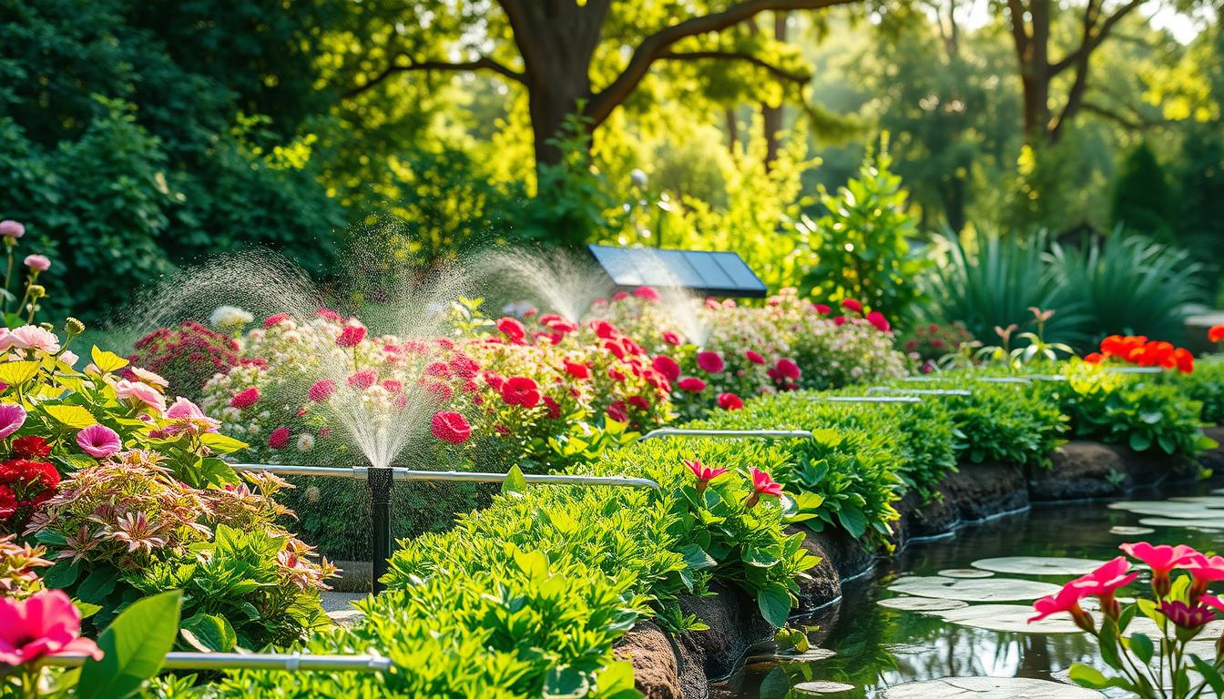 irrigação em jardins