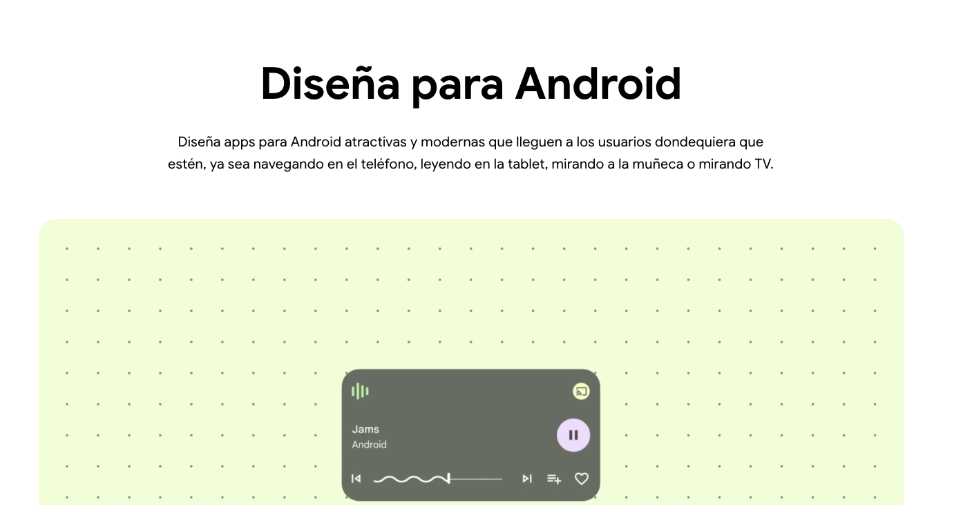 Fuente: Captura de pantalla de https://developer.android.com (2025)