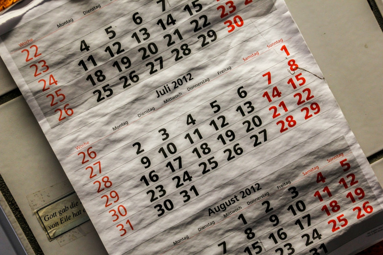 A calendar