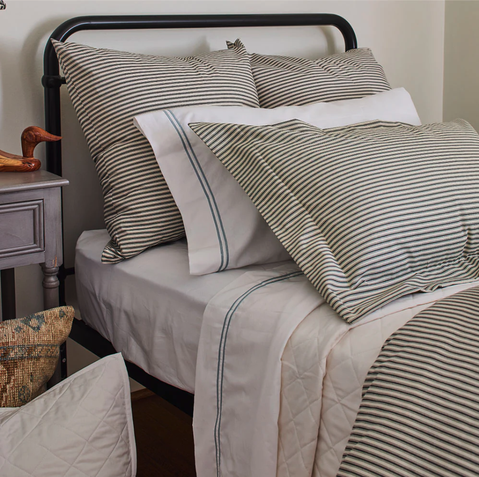 The Ella Embroidered Pillowcase Set adds an elegant, handcrafted touch to any bedding setup.
