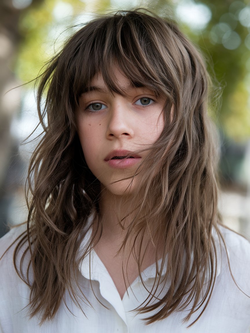 15. Tousled Layers with Bangs