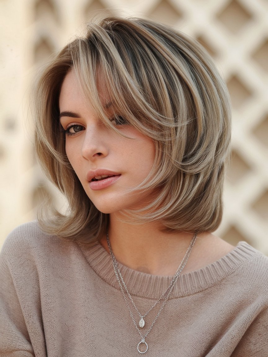 25. Layered Rounded Bob