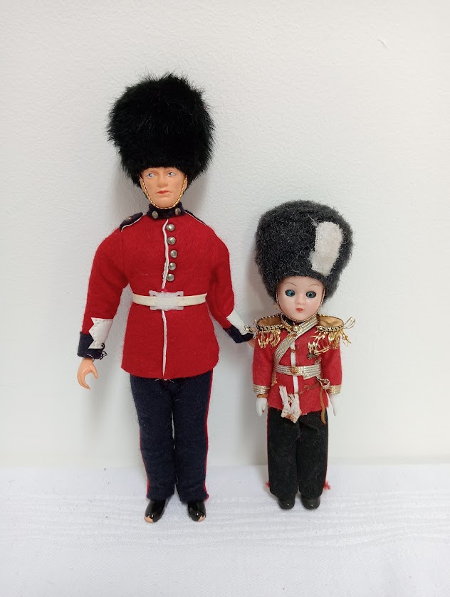Two English royal soldier dolls