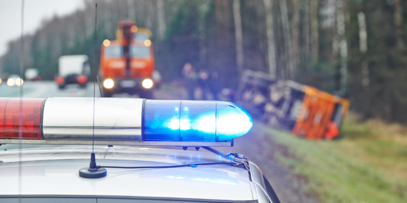 Police at the scene of where the accident occurred
