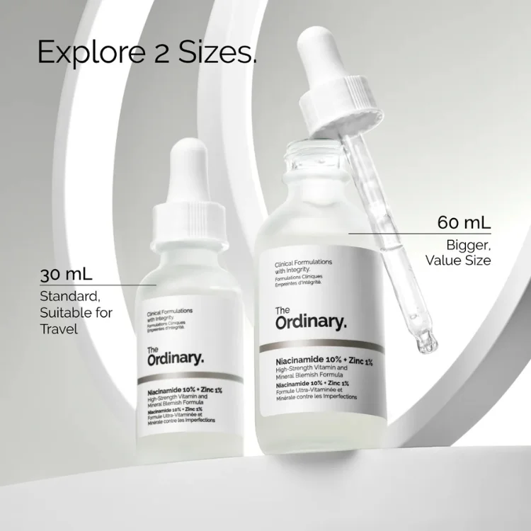  Dropper bottle of The Ordinary serum on vanity