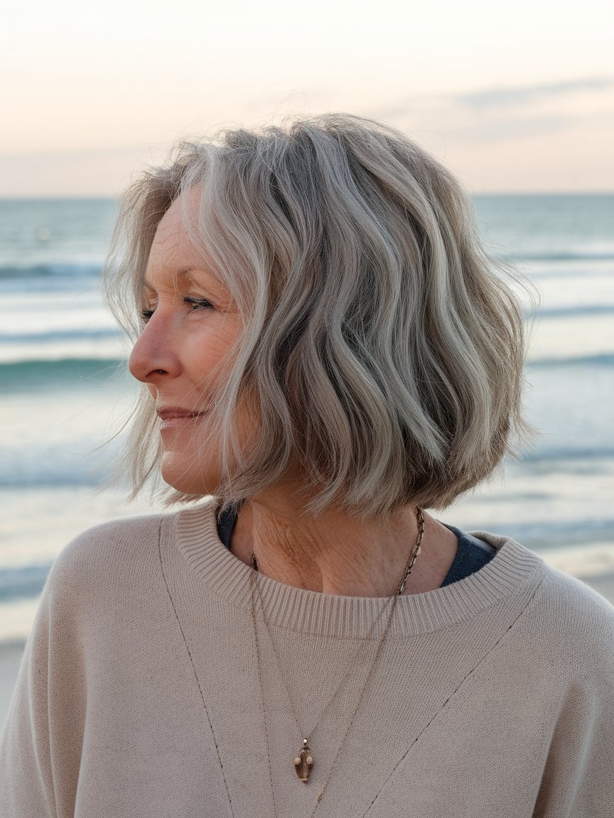 17. Wavy Bob with Beach-Inspired Texture