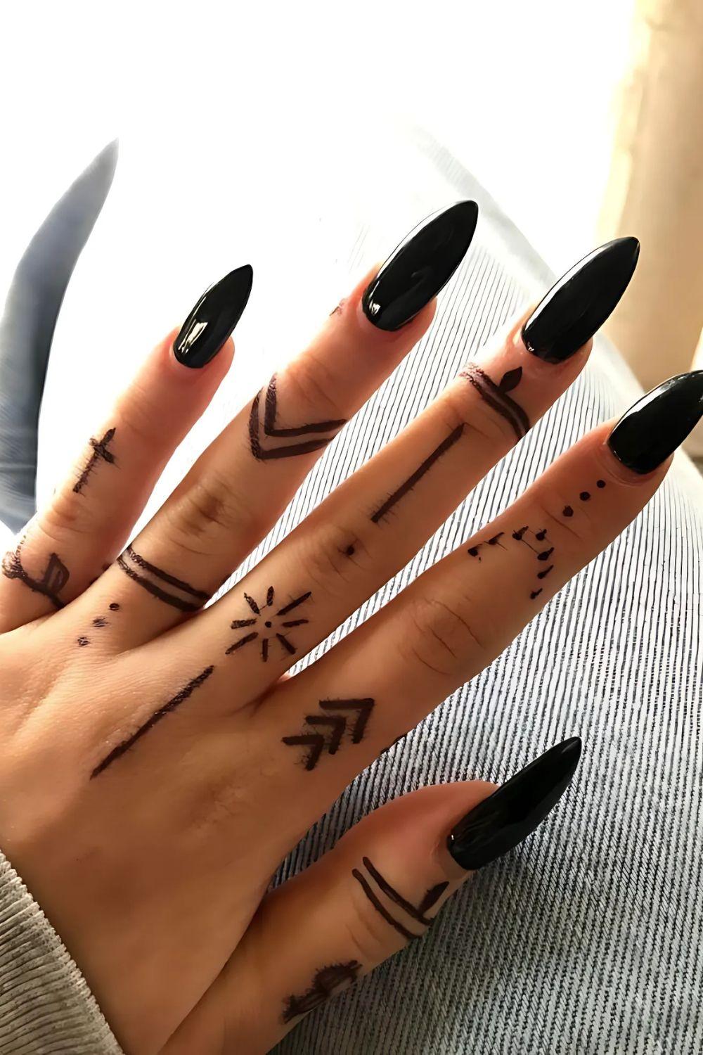 Tribal Finger Tattoo