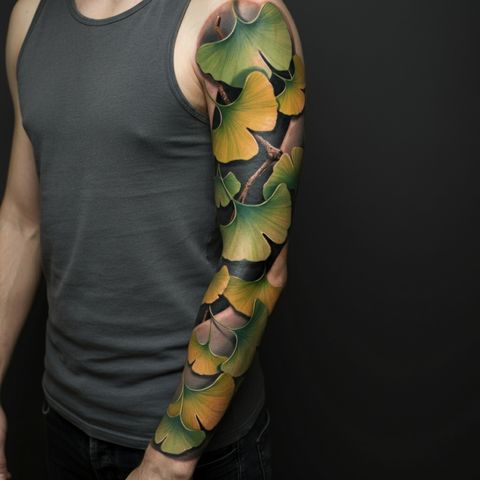 Ginkgo as a Sleeve Tattoo