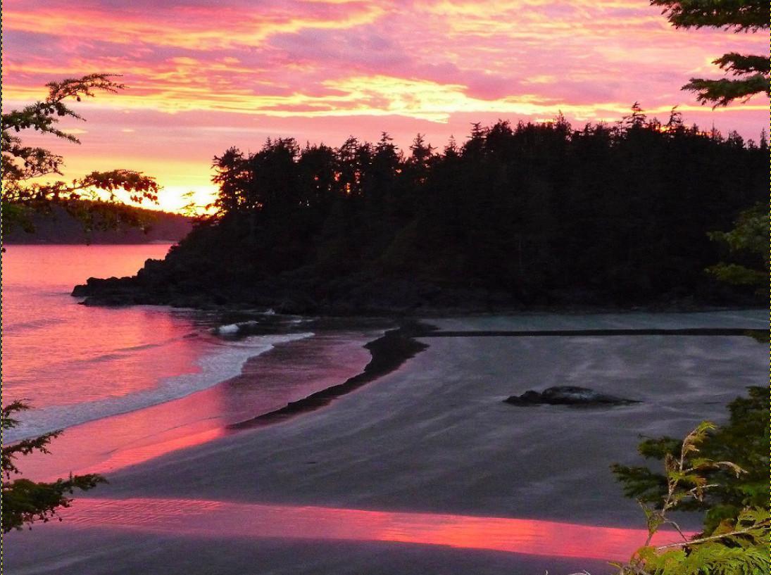 A sunset over a beach

Description automatically generated
