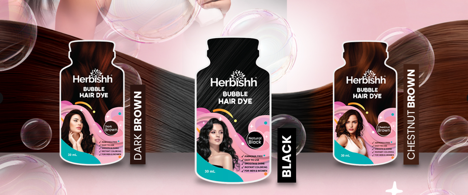 Bubble Foam Hair Dye Color Shampoo