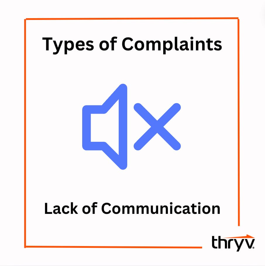 types of customer complaints - lack of communication