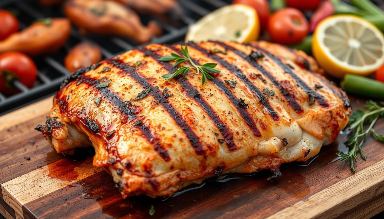 grilled bone-in chicken breast