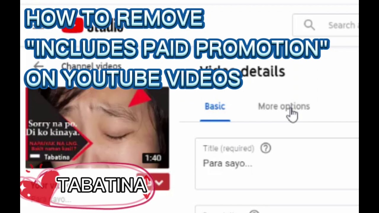 Can You Get Rid of Includes Paid Promotion on Youtube  