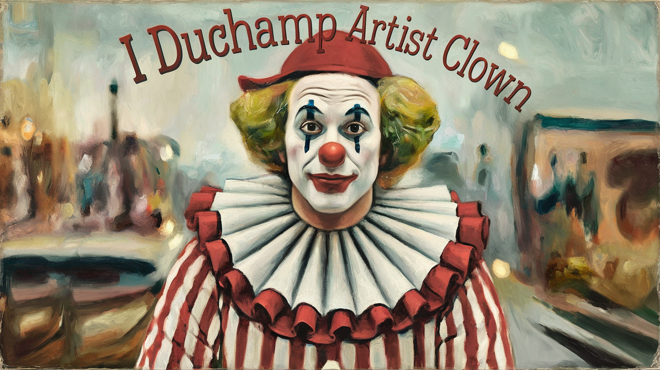 i duchamp artist clown oil painting