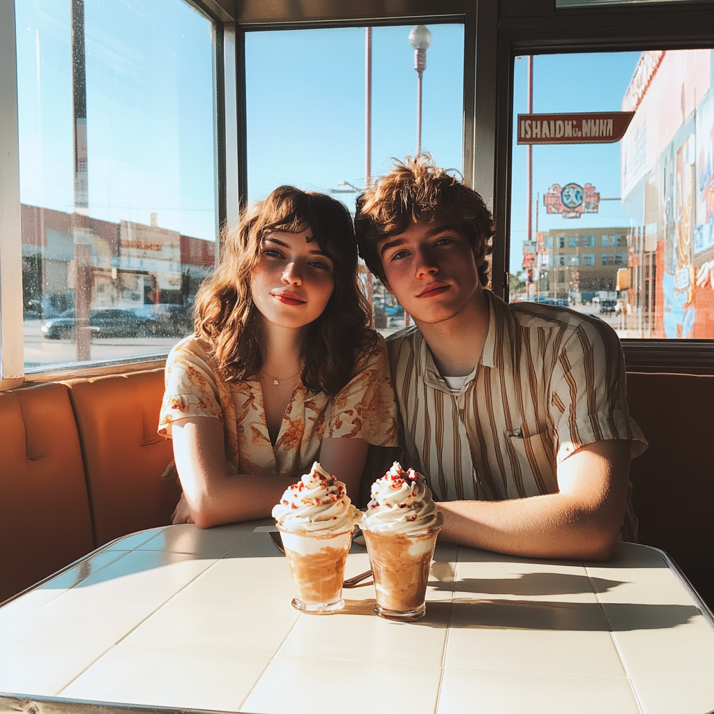 A couple getting ice cream | Source: Midjourney