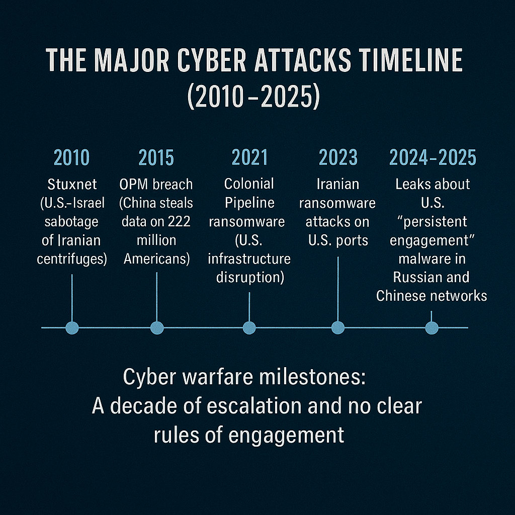 Cyber warfare milestones: A decade of escalation and no clear rules of engagement