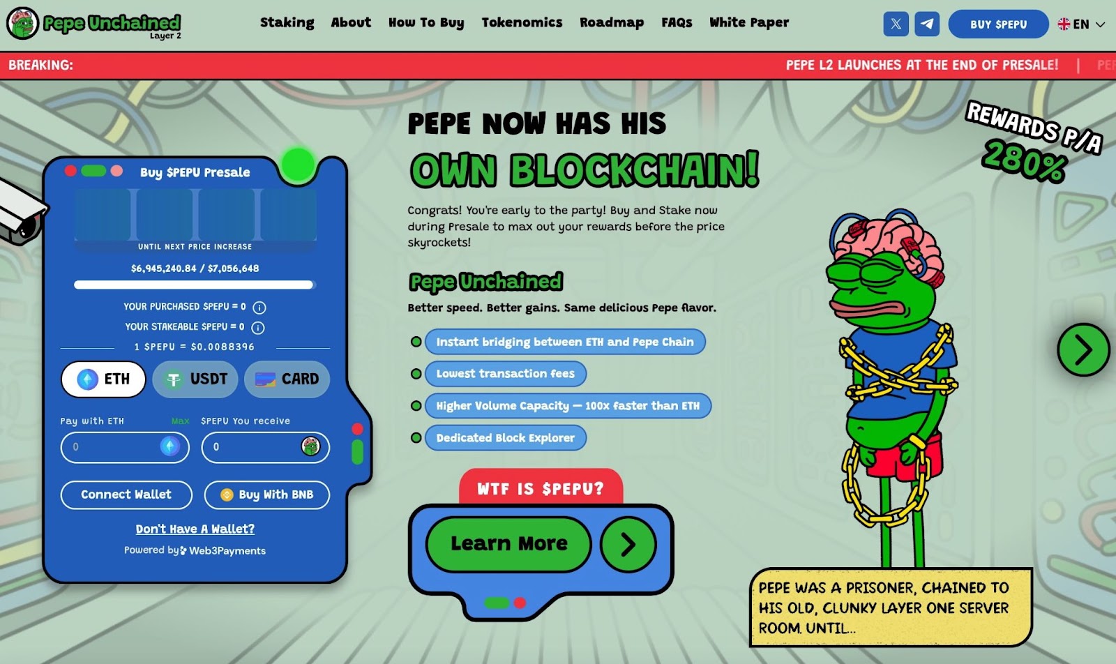 Step 1: Visit the Official Pepe Unchained Website