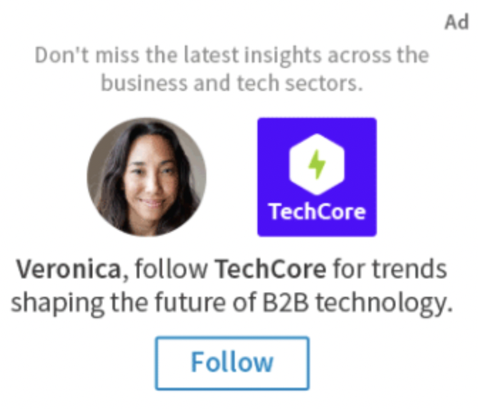 TechCore LinkedIn Follower Ad