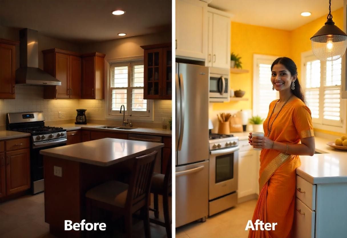 Bengaluru kitchen transformation testimonial showing improved Vastu-compliant design by Elegante Interiors