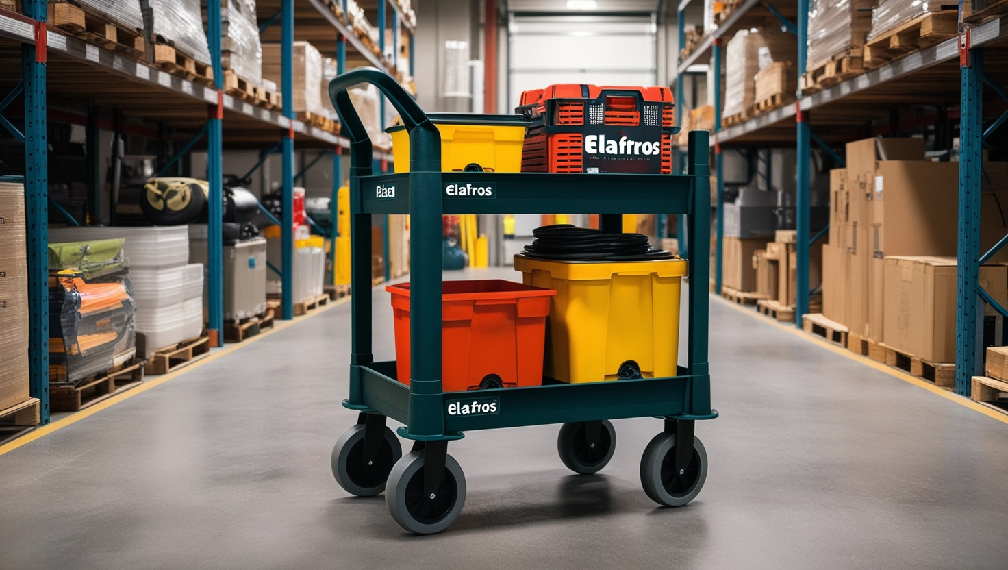 Elafros Heavy Duty Plastic Utility Cart 34 x 17 Inch