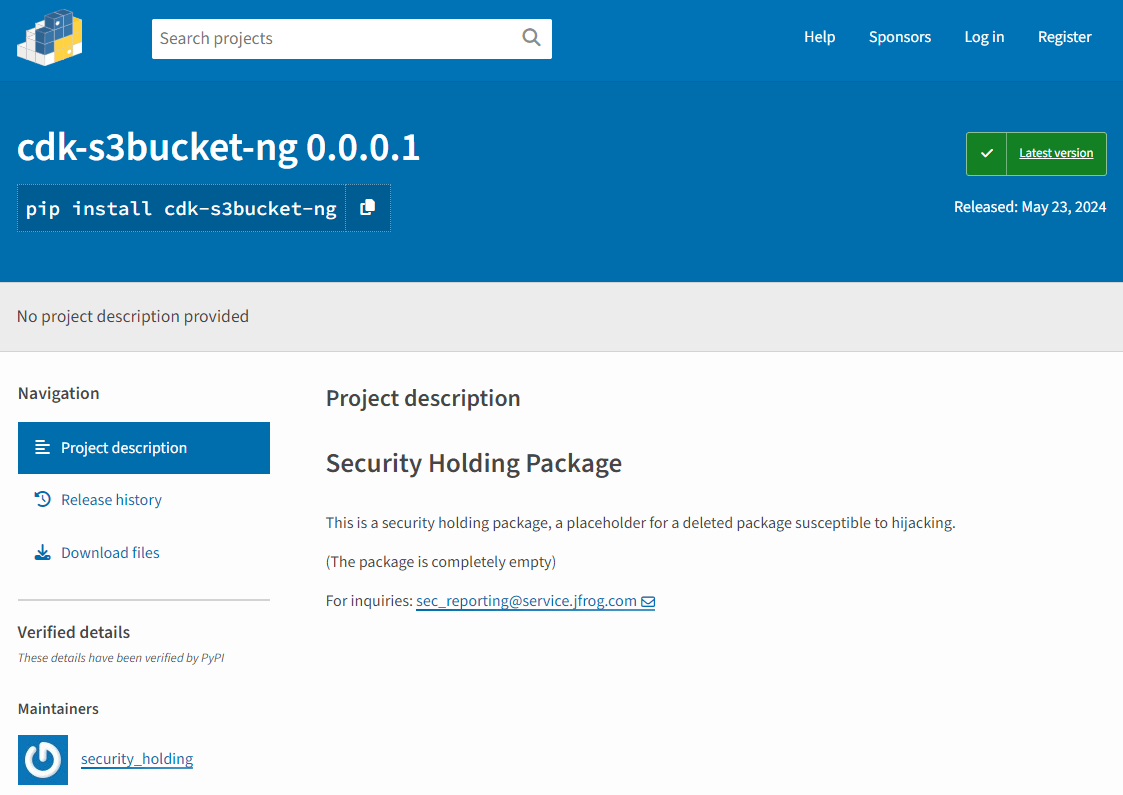 One of the abandoned packages (Source - JFrog)