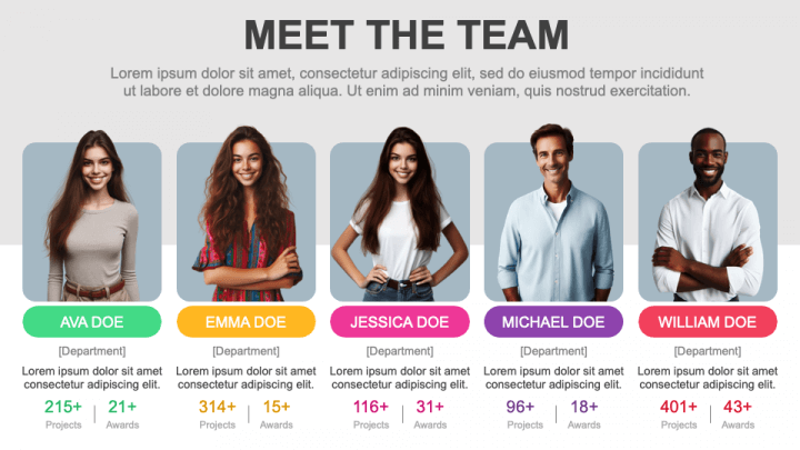 Meet the team slide