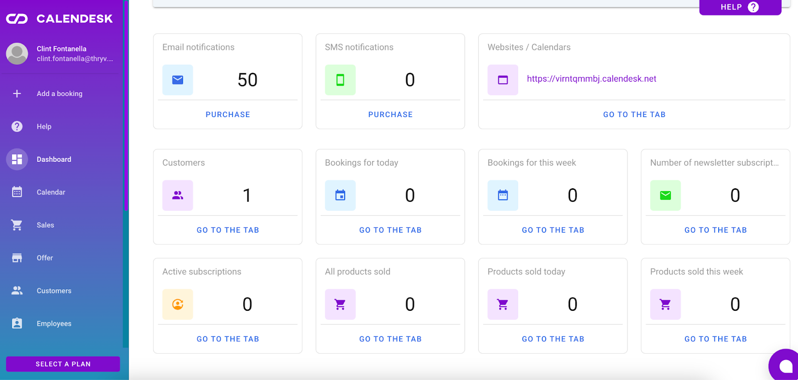 calendesk interface for scheduling software for law firms 